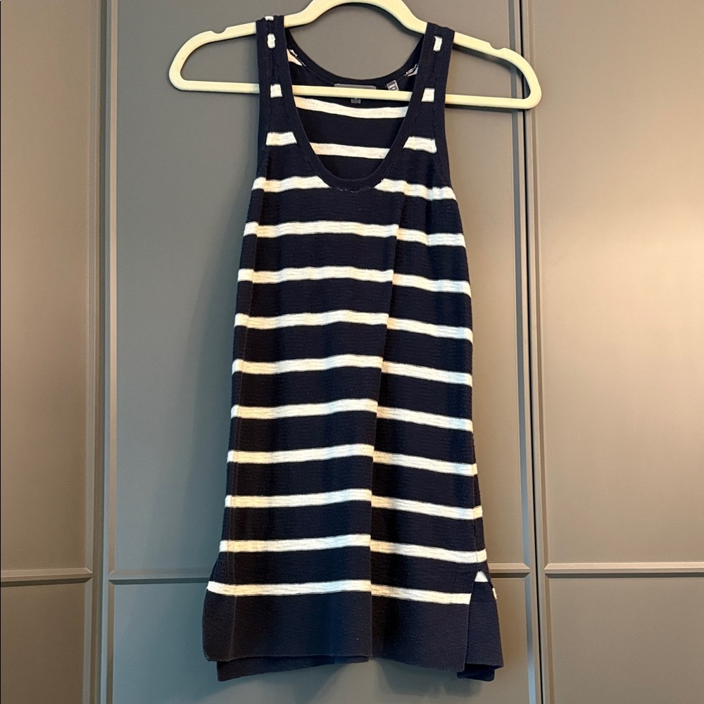 Vince Navy and White Striped Tunic